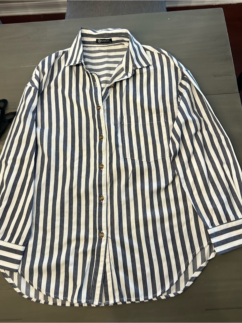 Women's Navy & White Vertical Stripe Button-Down Shirt by Z Supply